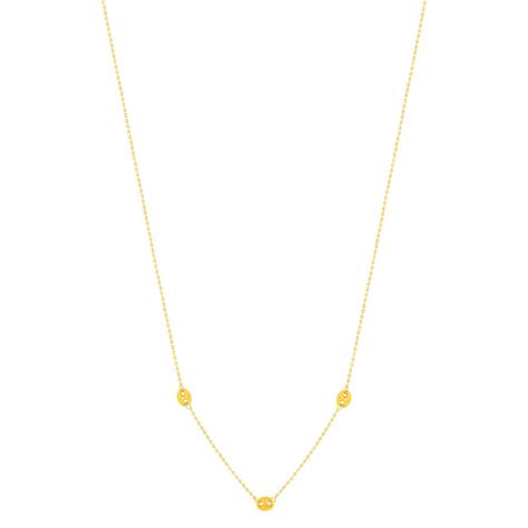 Collier or 375 jaune motif grain de café 45cm MATY