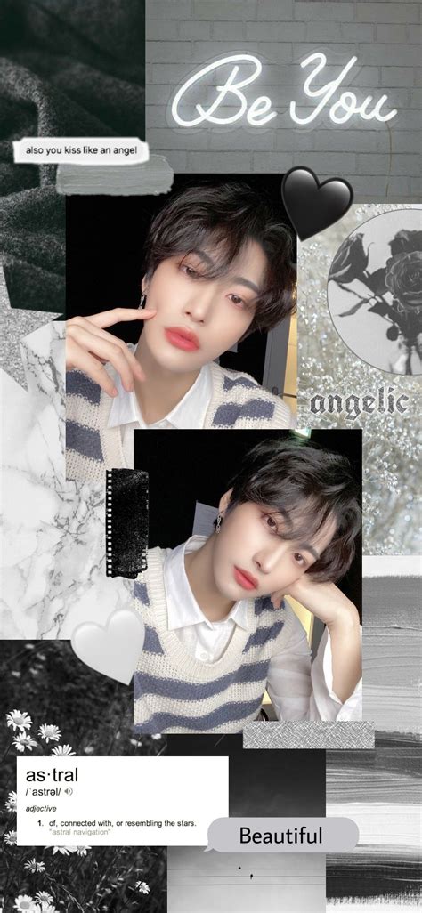 Park Seonghwa Ateez Black White Aesthetic Wallpaper Wallpaper