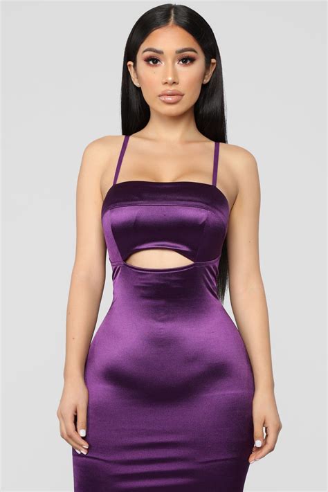 Gala Ready Satin Dress Purple Fashion Nova Dress Satin Dresses Purple Dress