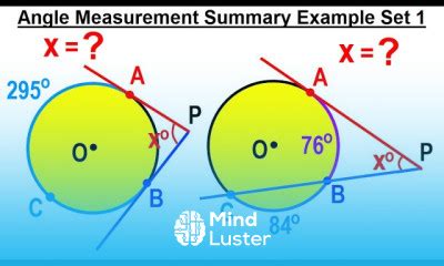 Learn Geometry Ch Circles Of Angle Measurement Examples Set