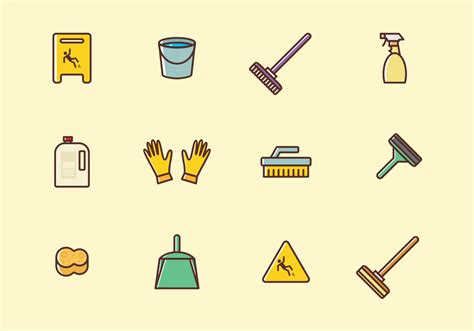 Cleaning Icons Set Vector Art At Vecteezy