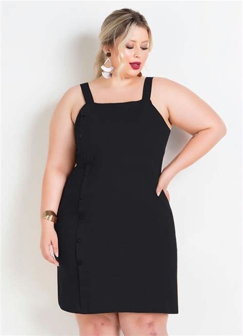 Marguerite Vestido De Al As E Es Preto Plus Size Plus Size