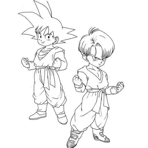 Coloriage Dragon Ball Z Son Et Trunks Dessin Gratuit Imprimer