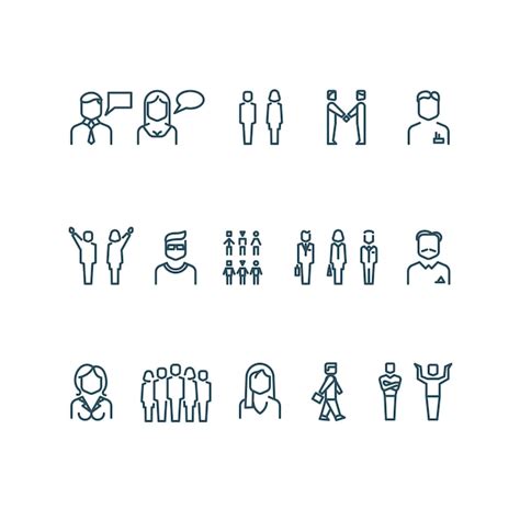 Premium Vector People Outline Vector Icons