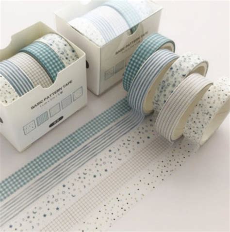 5 PCS Basic Washi Tape Set For Journal Planner And Scrapbook Etsy