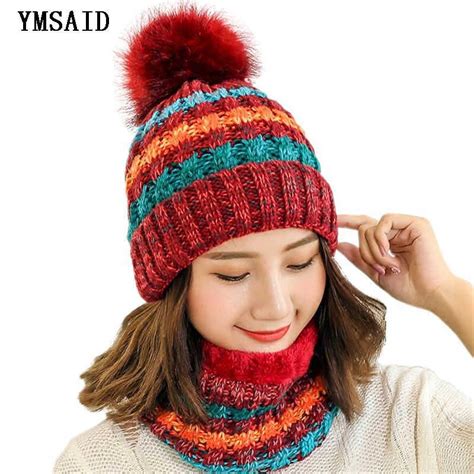 2019 Novos Gorros de Malha Conjunto Chapéu Cachecol de Inverno Das