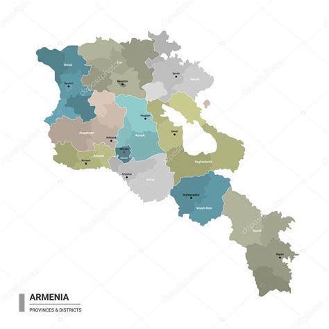 Armenia Higt Mapa Detallado Con Subdivisiones Mapa Administrativo De