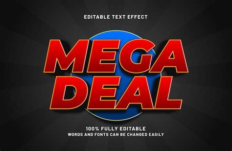 Premium Vector Mega Deal Editable Text Effect In Sale And Discount