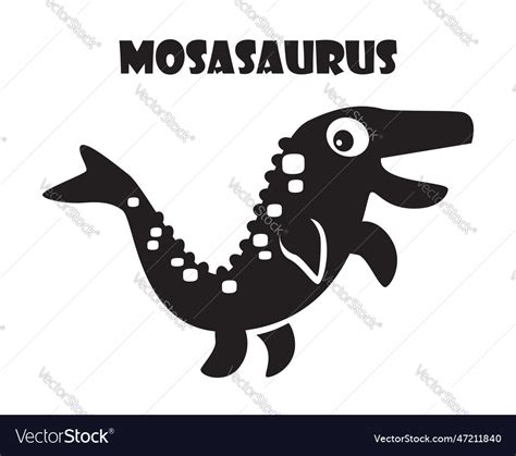 Mosasaurus Cute Dinosaurs Cartoon Characters Vector Image