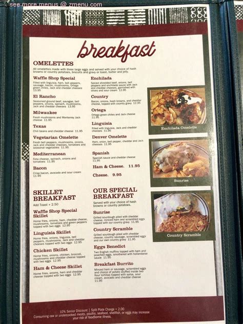 Online Menu of The Waffle Shop Restaurant, Fresno, California, 93722 ...