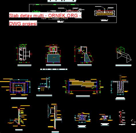 Proje Sitesi Slab Detay Multi Autocad Projesi