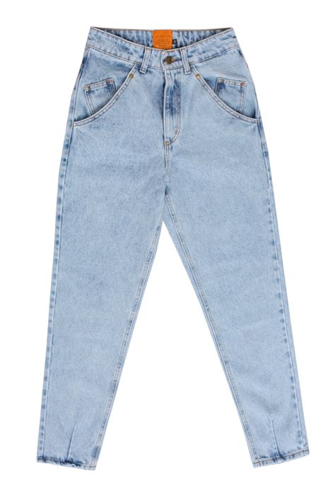 Niebieskie Spodnie Jeansowe Typu Mom Fit Cudmoda Pl