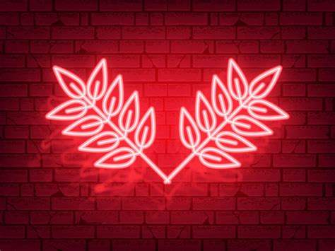 Leafs Red Neon Lights Graphic by SobriEfx · Creative Fabrica