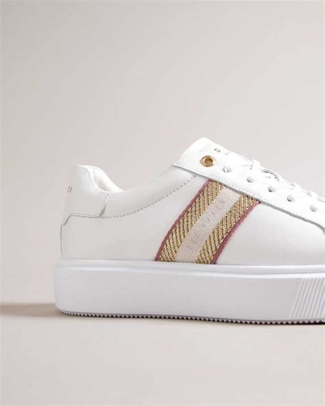 Tiendas Outlet Ted Baker Lornie Plataforma Webbing Tenis Mujer Rosas