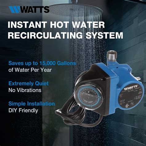 Watts Hot Water Recirculation System Heat H O Hr Programmable Timer HWRS WH MartDiscover