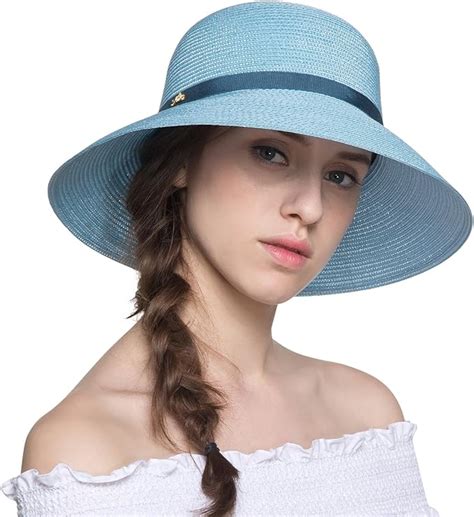 Sedancasesa Straw Hat Wide Brim Hats Summer Beach Caps Belt Decoration