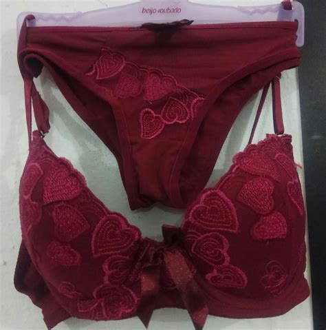 Conjunto Calcinha E Suti Lingerie Feminina Beijo Roubado Nunca Usado