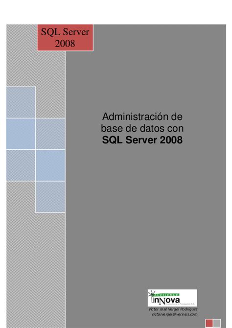 Pdf Administración De Base De Datos Con Sql Server 2008 Sql Server 2008 Kevin Garcia Montoya