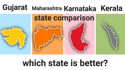 Gujarat Vs Maharashtra Vs Karnataka Vs Kerala State Comparison 2022