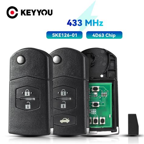 KEYYOU SKE126 01 433MHz Chiave A Distanza Auto D63 80bit Per Mazda 2 3