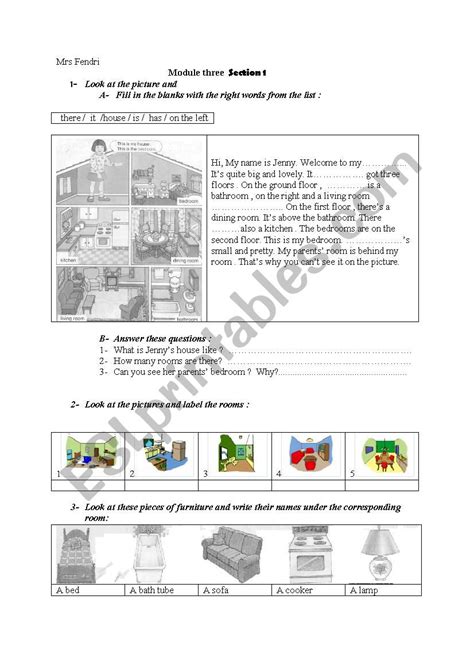 Alys House Esl Worksheet By Haifoufa