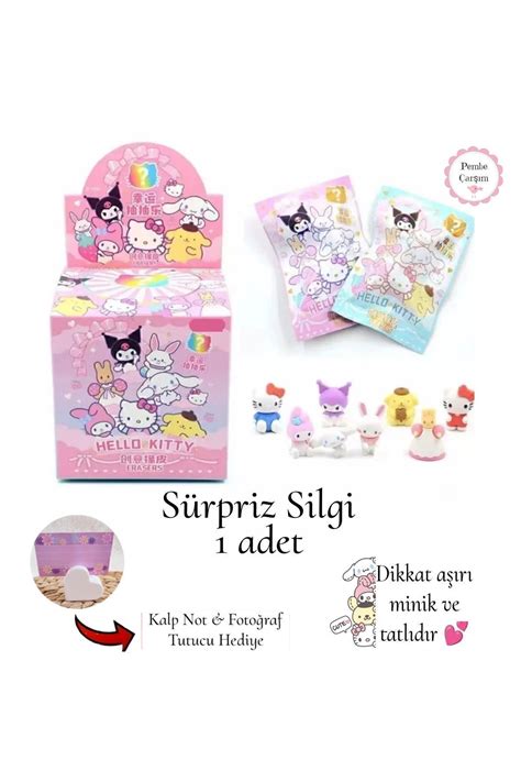 Pembe Çarşı Kawaii Sürpriz Silgi 1 Adet Minik Silgi Kuromi My