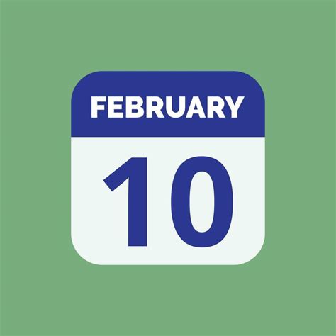 February 10 Calendar Date Icon 23393435 Vector Art at Vecteezy