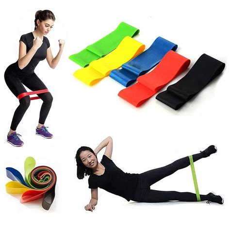 Kit 5 Faixas Mini Band Elástico Extensor Elásticas Exercícios Academia