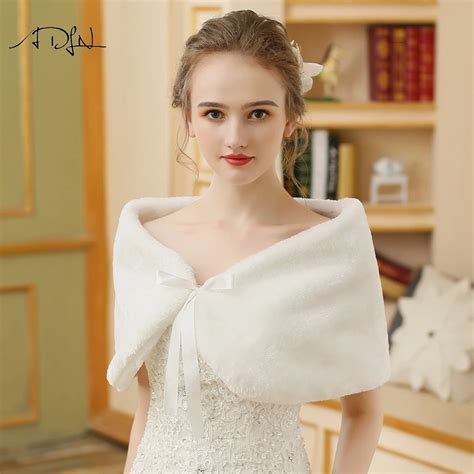 Aliexpress Buy Adln Elegant Warm Faux Fur Bolero Wedding Wrap