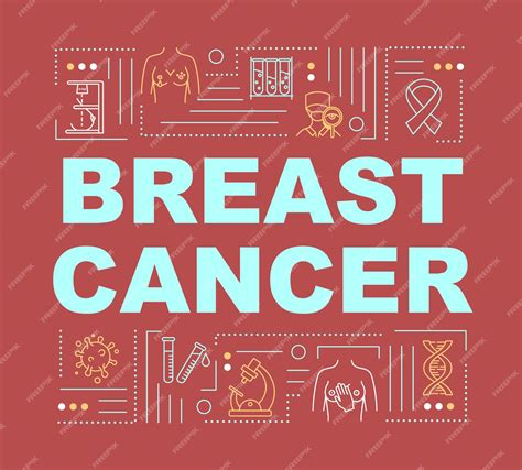 Premium Vector Breast Cancer Word Concepts Banner Female Oncology