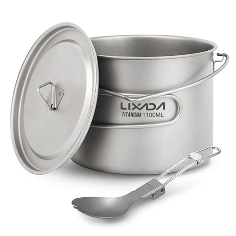 Lixada Ultralight Titanium Cup Water Cup Mug With Foldable Handle