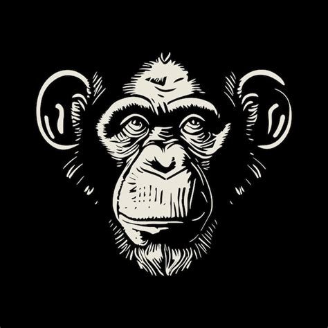 Premium Vector Monkey Head Logo Vector Illustration Vintage Style