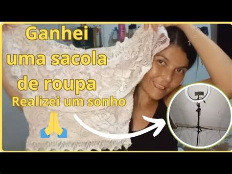 Rotina diária não acredito ganhei uma sacola de roupa realizei um