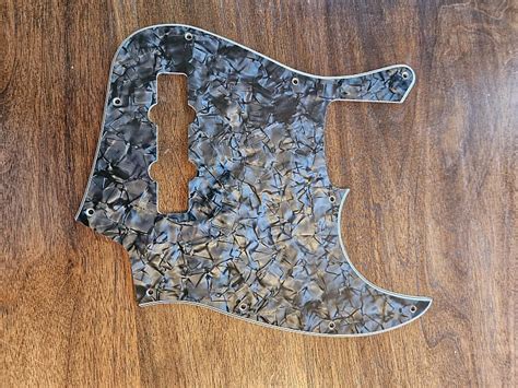 Warmoth Jazz Bass Pickguard Black Pearl Reverb