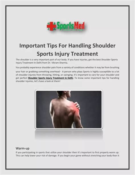 Ppt Important Tips For Handling Shoulder Sports Injury Treatment