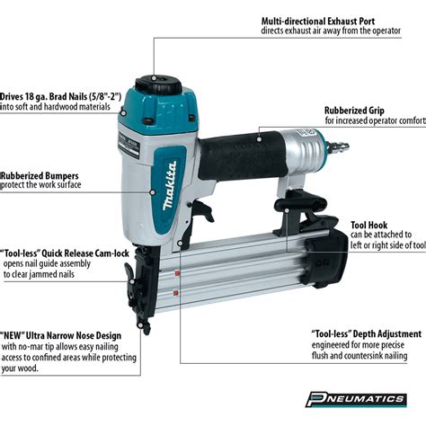 Makita Af505n 2 Inch 18 Gauge Brad Nailer At Sutherlands