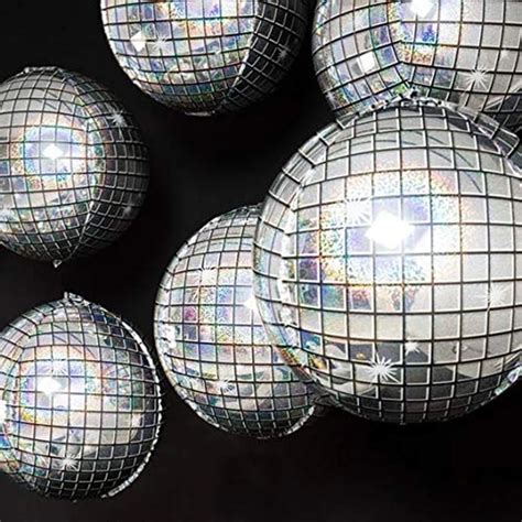 Balão metalizado 4D globo espelhado discoteca festa balada anos 60 70