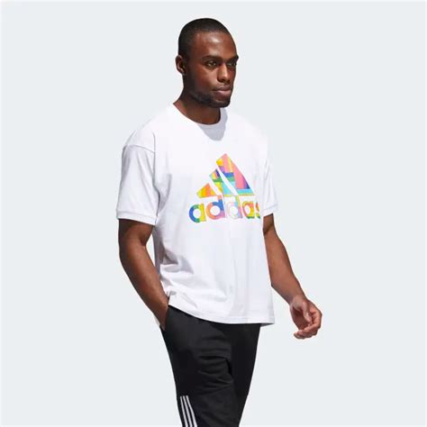 Adidas Pride Badge Of Sport Tee White Adidas Us Pride Badges