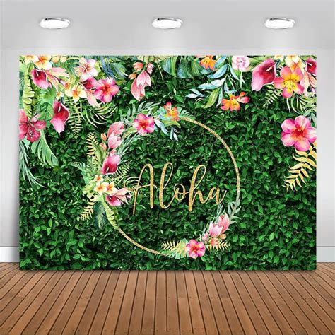 Amazon Mocsicka Tropical Birthday Backdrop Tropical Aloha Luau