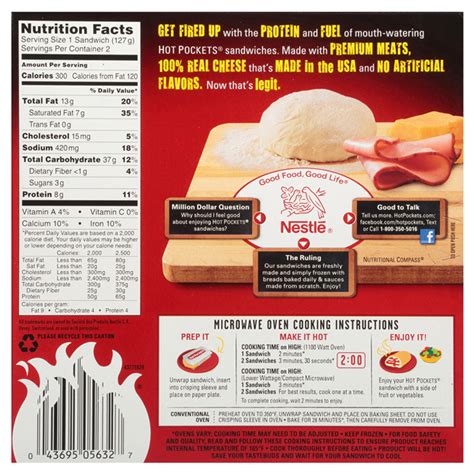 HOT POCKETS Ham And Cheddar Croissant Crust Frozen Sandwiches Ct Oz Box Pocket Sandwiches