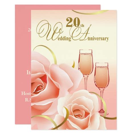 20th Wedding Anniversary Party Invitations