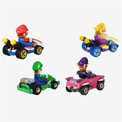 Hot Wheels Mariokart 4 Pack With 1 Exclusive Kart Mattel Creations