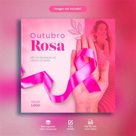 Psd Mídia Social Outubro Rosa Câncer De Mama Campanha De Cuidado Rosa