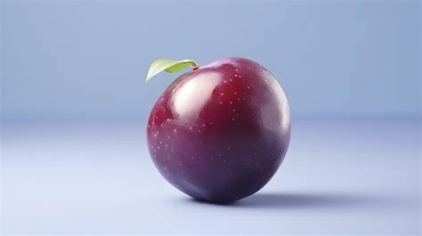 Premium AI Image A Purple Apple With A Leaf On It