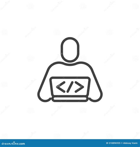 Web Developer Line Icon Stock Illustration Illustration Of Simple