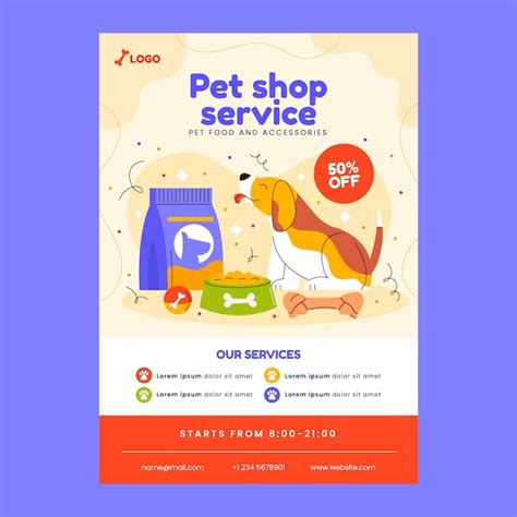 Dise O De Plantilla De Tienda De Mascotas Dibujada A Mano Vector Gratis