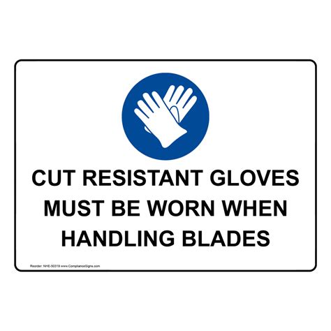 Cut Resistant Gloves Must Be Worn Sign With Symbol NHE 50319