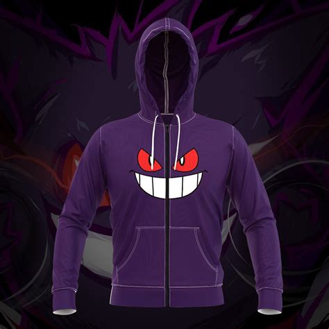 Gengar Unisex Zipped Hoodie Fandomaniax Store