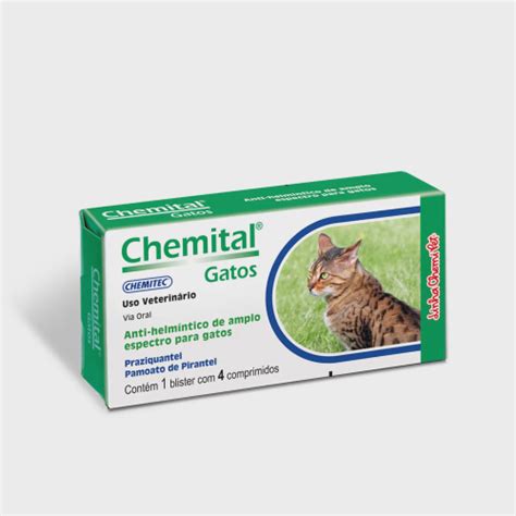 Vermífugo Chemital Para Gatos Chemitec 4 Comprimidos em Promoção na