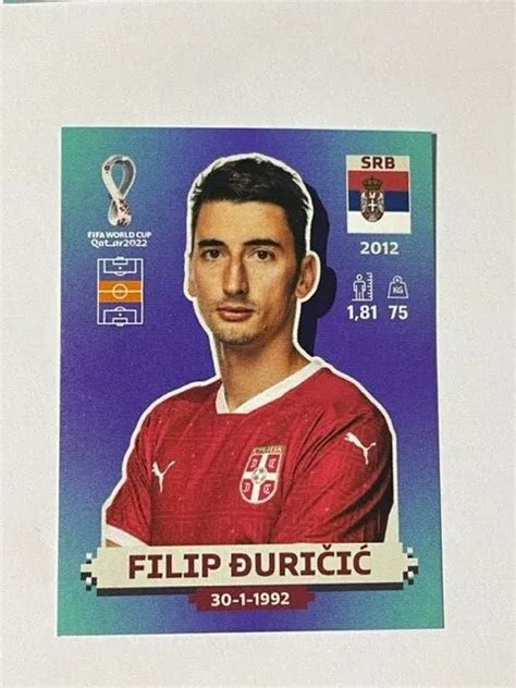 PANINI FIFA WM 2022 World Cup Qatar Sticker Serbia SRB8 Filip Duricic